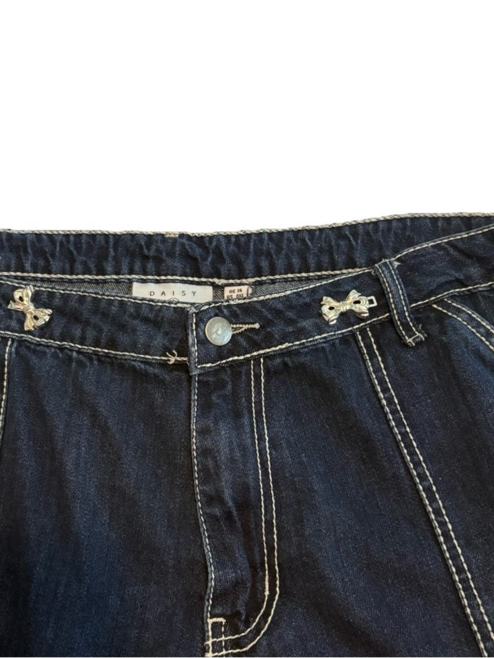 Daisy Street Dark Wash Wide Leg Carpenter Pants Size XL - Picture 6 of 10